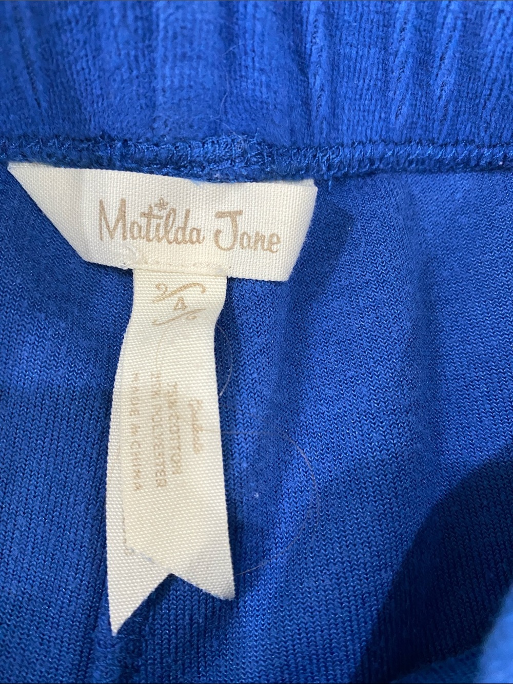 Matilda Jane Bright Royal Blue Velvet Ruffle Pants - Picture 2 of 3